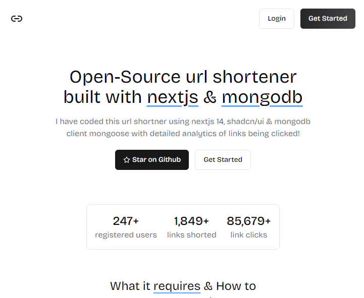 Lynk URL Shortener — screenshot